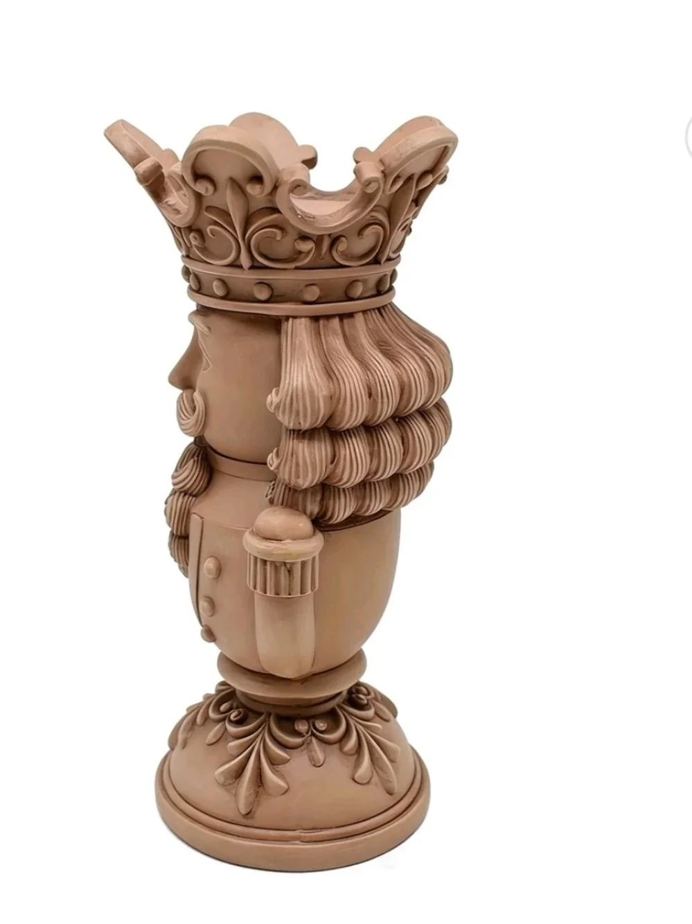 Holiday Time Brown Polyresin Nutcracker Christmas Pillar Candle Holder. 9